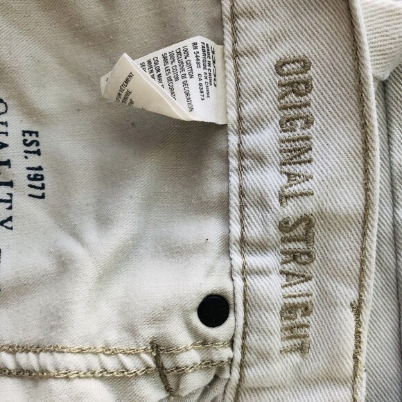 American Eagle Outfitters Men's Light Gray Jeans W33"x L30" Original Straight %% - Picture 4 of 8